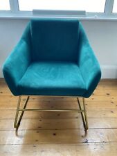 Velvet armchair green for sale  LONDON