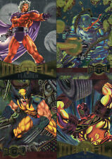 1995 Marvel Metal Fleer Uncut 4 Card Promo Panel Sheet Venom, Wolverine, Ironman usato  Spedire a Italy