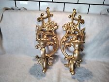 Pair Vintage Syroco Hollywood Regency Wall Sconces Candle Holders #5133, used for sale  Shipping to South Africa