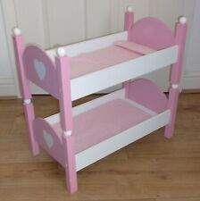Dolls Pink & White Wooden Bunk Beds for sale  OLDHAM