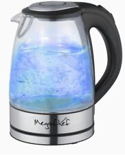 MegaChef 1.7Lt. Glass Stainless Steel Electric Tea Kettle, used for sale  Shipping to South Africa
