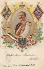 postcard monarchy Kaiser Wilhelm, embossed litho 1901 run brand replaced for sale  Shipping to South Africa