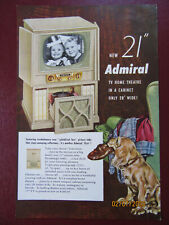 Anuncio 1952 - nuevo 21" Admiral TV cine en casa en un gabinete, perro con zapatillas segunda mano  Embacar hacia Argentina