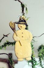 Boneco de neve com vassoura. Papelão frente e verso.  Ornamento alemão do início dos anos 1900. comprar usado  Enviando para Brazil