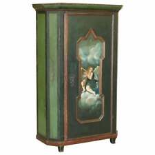CIRCA 1800 HAND PAINTED GREEN SWEDISH HALL OR POT CUPBOARD WARDROBE MUSICAL DECO for sale  Shipping to South Africa