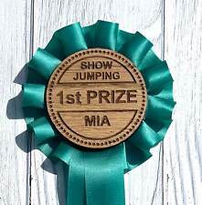 Personalised Wooden Show Jumping Rosette's | Oak Rosettes | Horse Riding, used for sale  Shipping to South Africa