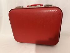 Vintage Red Small Suitcase Child Size Hard Case Travel Tote 1960-1970 W/ Mirror for sale  Shipping to South Africa