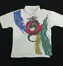 Kansai Yamamoto Sports Polo Shirt Art Dragon All Over Big Printed Japanese Brand for sale  Shipping to South Africa