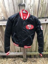 SAN FRANCISCO 49ERS Football STARTER Snap Up VINTAGE Jacket SMALL Black NFL WARE for sale  Lake Worth