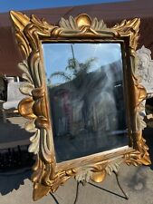 "Espejo grande único enmarcado en marco de madera detallado, 55"" x 45"" segunda mano  Embacar hacia Argentina