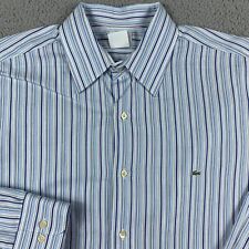 Camisa Lacoste para Hombre 44 (XL-2XL) a Rayas Azules Preparada Mangas Largas con Botones segunda mano  Embacar hacia Argentina