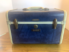 Vintage Samsonite Shwayder Bros Blue Luggage Vanity Train Makeup Case #4712 for sale  Hesston