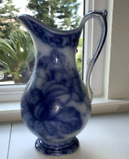 Antique Flow Blue China Basin Pitcher with handle, S&C "Water Melon"-SEE NOTE for sale  Shipping to South Africa