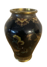 Vintage Petite Brass Enameled Floral Vase for sale  Shipping to South Africa