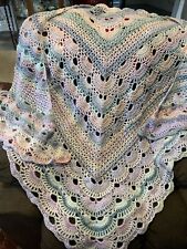 Hand Crocheted Over size Maxi Triangle Shawl/Wrap Beautiful Year Around. Wrap. for sale  Shipping to South Africa
