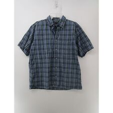 Camisas masculinas GAP S manga curta com colarinho e botões xadrez azul, usado comprar usado  Enviando para Brazil