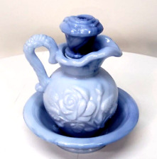 Vintage May 1978 Avon Victoriana Bubble Bath Pitcher and Bowl Set Blue for sale  Shipping to South Africa