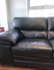Extended 11 Seater Corner Black Leather Sofa In Decent Condition for sale  KENILWORTH