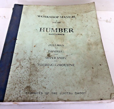Humber workshop manual for sale  GREAT YARMOUTH