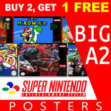 Nintendo SNES Collezione Poster Gioco, Big A2 260gsm Poster Stampe Arte Wall, usato usato  Spedire a Italy