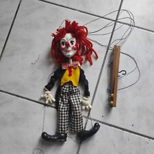 Nouveau Traditionnel Marionnette à Main Bois Tête Cloches à Chapeau Clown Rétro 