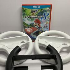 Mario Kart 8 Wii U CIB W/ 3 Steering Wheels  for sale  Shipping to South Africa