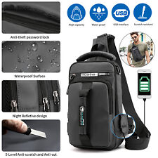 Bolso bandolera antirrobo pecho hombro mochila mensajera puerto USB segunda mano  Embacar hacia Argentina