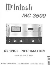 McIntosh MC3500 Schematic Service Manual Repair Schaltplan Schematiques usato  Vanzaghello