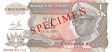 Zaire 1 Nouveau Likuta 1993 Unc Pn 47s Specimen, usado segunda mano  Embacar hacia Argentina