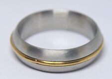DESIGNER STAINLESS STEEL + 14K 585 GOLD WIRE BAND RING for sale  Shipping to South Africa