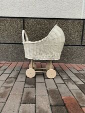 rattan doll pram carriage trolley eco doll stroller baby wicker dolls pushchair  for sale  Shipping to South Africa