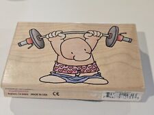 Oops! Ziggy Weight Lifting Gym Bodybuilding Rubber Stamp Stampendous GP003 4.5x3 for sale  Shipping to South Africa