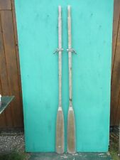 Used, VINTAGE Wooden Oars 78" Long Paddles Has OLD Weathered Finished with Oarlocks for sale  Newport