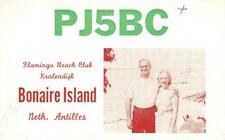 Cartão postal PJ5BC Flamingo Beach Club Bonaire Island 1965 rádio amador QSL comprar usado  Enviando para Brazil
