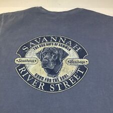 Camiseta SAVANNAH GEORGIA River Street Black Chocolate Lab Dog Tamanho Masculina G Azul comprar usado  Enviando para Brazil