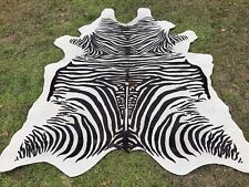 ZEBRA Cowhide RUG PRINT PRINTED CARPET Leather Cow hide skin EXCLUSIVE for sale  Shipping to South Africa