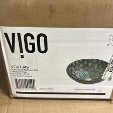 Vaso redondo de vidro VIGO pia de banheiro azul Oceania VG07049 (OB) comprar usado  Enviando para Brazil