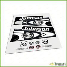 JOHNSON 50 HP Motor Boat Sea Horse Power Restoration Laminated Decals Stickers for sale  Shipping to South Africa