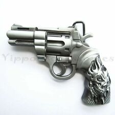 Revolver Gun w/ Skull Tattoo Metal Fashion Belt Buckle for sale  Greenville