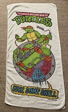 Toalha Vintage Teenage Mutant Ninja Turtles Michaelangelo "Kick Some Shell" 1989 comprar usado  Enviando para Brazil
