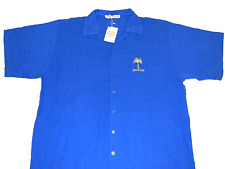Camisa azul Island of Bermuda palmeira bordada casual botão para baixo nova XXL 2X comprar usado  Enviando para Brazil