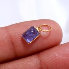 Solid 18K Gold Natural Blue Tanzanite Charms Gift For Engagement Charms Pendant for sale  Shipping to South Africa
