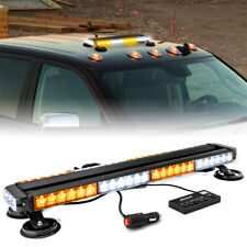 54LED Rooftop Emergency Strobe Light Bar Warning LED Traffic Advisor Amber White, used for sale  Shipping to South Africa