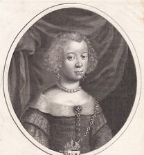 Portrait XVIIe Marie-Anne d'Autriche 18 ans Régente Royaume Espagne Daret 1652 comprar usado  Enviando para Brazil