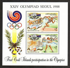 Usado, Selo Aitutaki 418 - 88 Olimpíadas, bandeiras moedas corrida tênis comprar usado  Enviando para Brazil