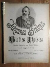 spartito "Melodies Choisies" Johannes Brahms N.Simrock G.m.b.H.,Berlin  1909  comprar usado  Enviando para Brazil