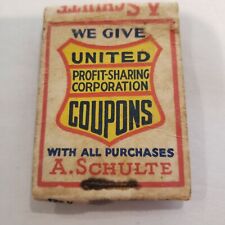 Matchbook cover schulte for sale  Madisonville