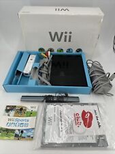 Consola de videojuegos Nintendo Wii RVL-101 negra con caja acordes Wiimote y deportes Wii, usado segunda mano  Embacar hacia Argentina