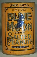Antigua lata litográfica de cacahuete 1934 10# publicidad BLUE MOON lata Cincinnati Ohio BONITA segunda mano  Embacar hacia Argentina