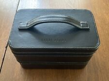 Bobbi Brown Rare Black Leather Cosmetic Train Case Ziparound Black EUC, used for sale  Chicago